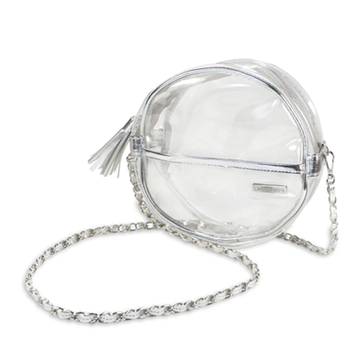 Canteen Crossbody Silver Clear Capri Bag