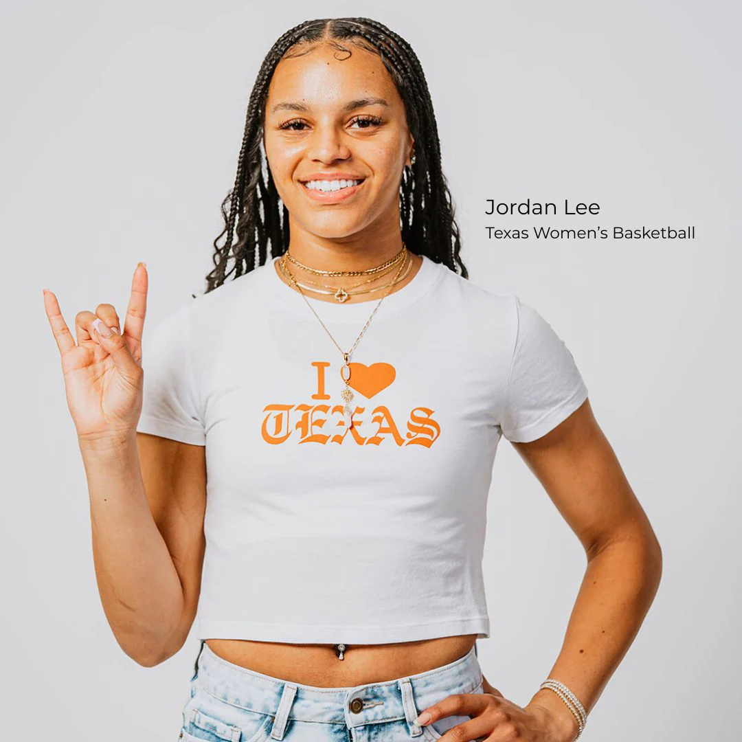 Champion Texas Old English Script Baby Tee - Image 2