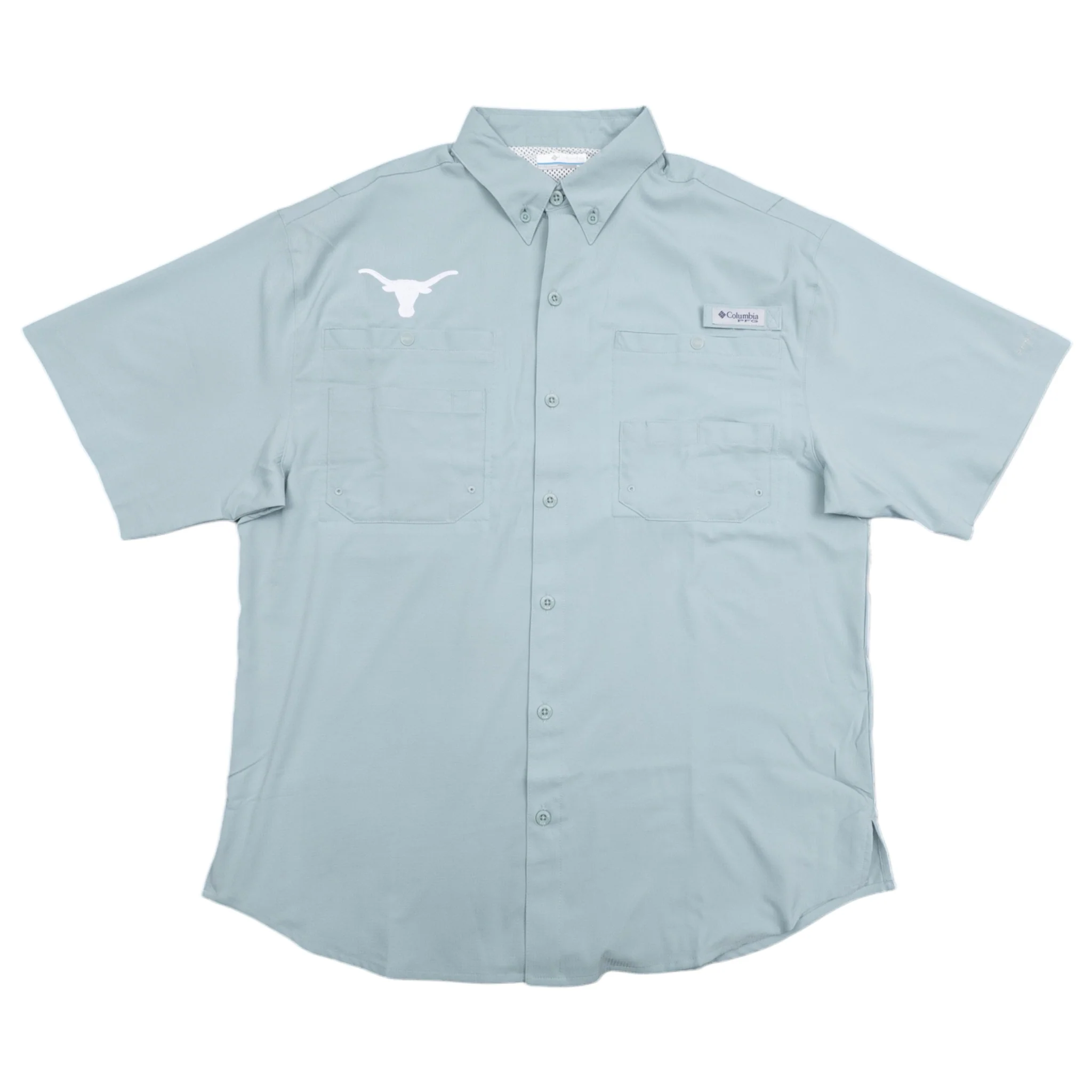 Columbia Texas Longhorns Crushed Blue Tamiami Short Sleeve Shirt