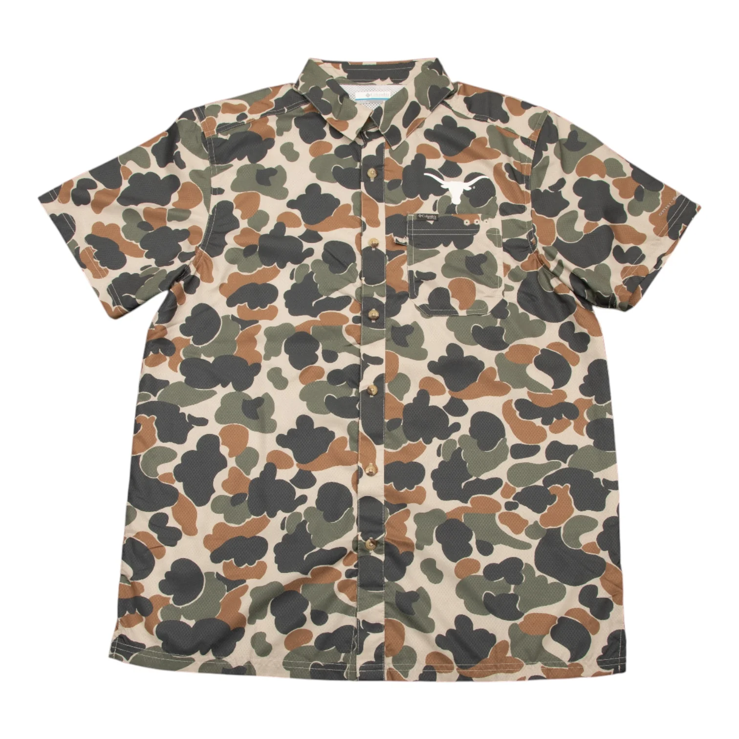 Columbia Texas Longhorns Super Slack Tide Omni-Wick Button-Up Camo Shirt