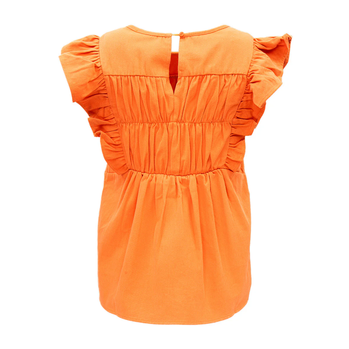 Denim Bib Flutter Sleeve Top - Image 2
