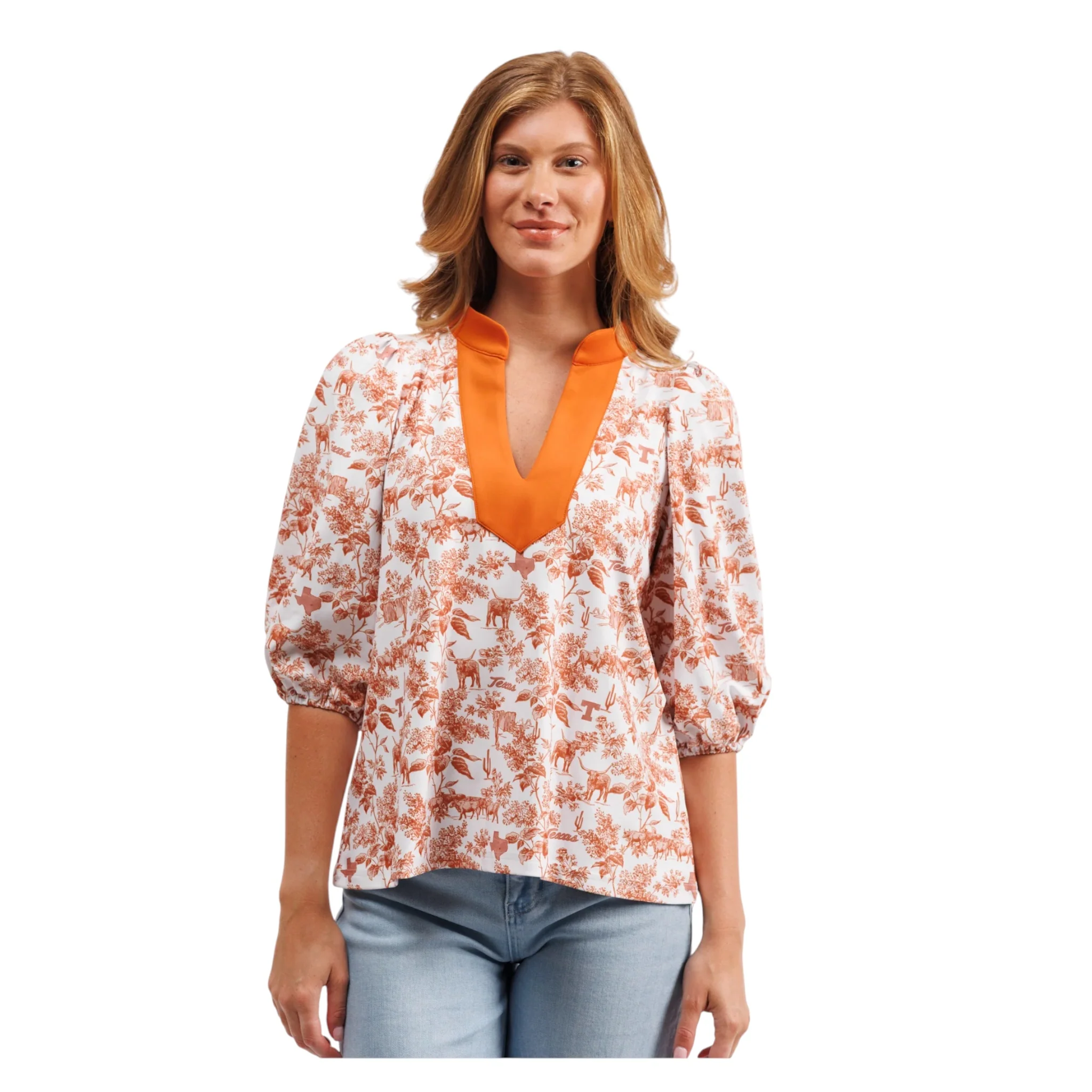 Eliza Tailgate Toile 3/4 Sleeve Blouse - Image 2