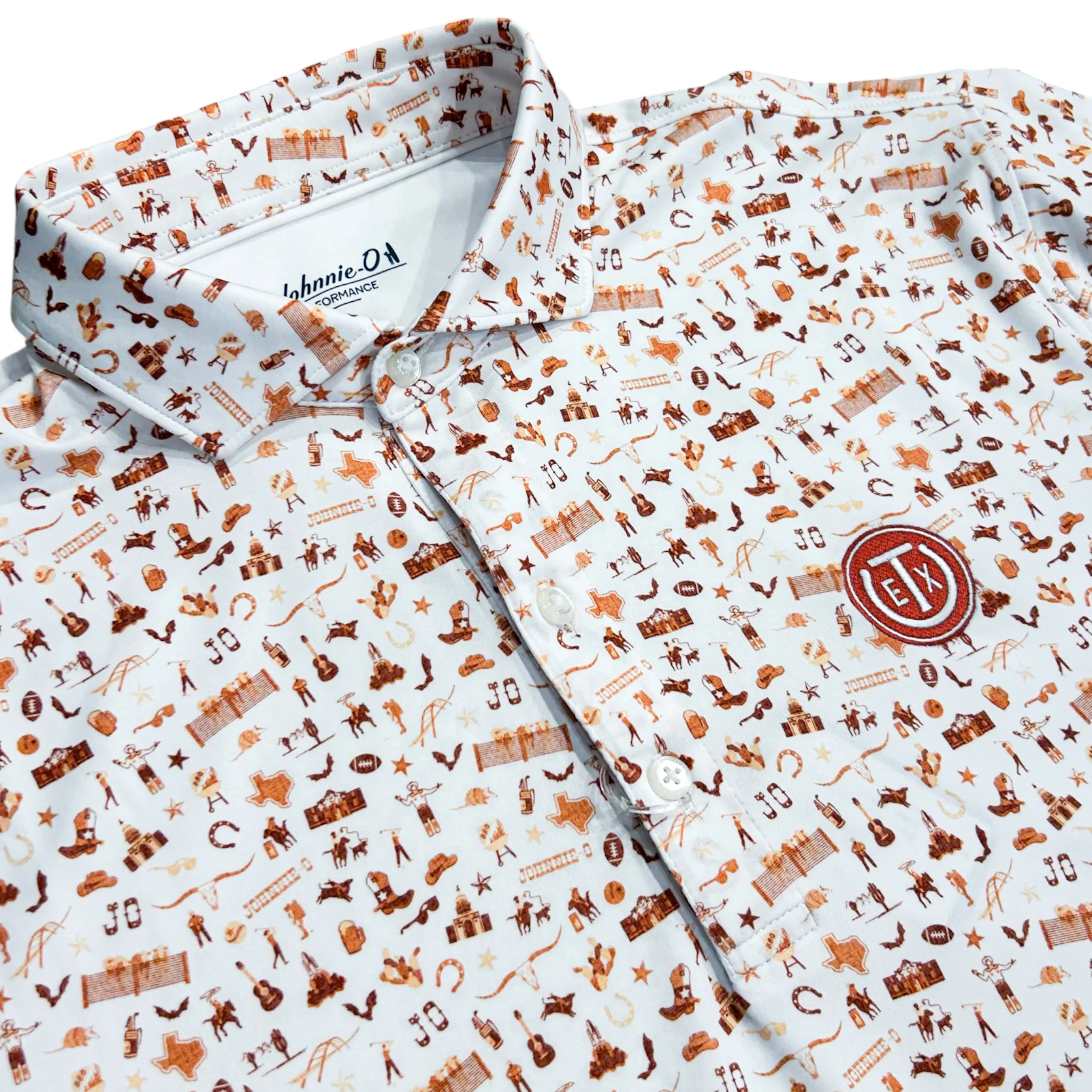 Johnnie-O Texas Exes Icon Print Polo - Image 3