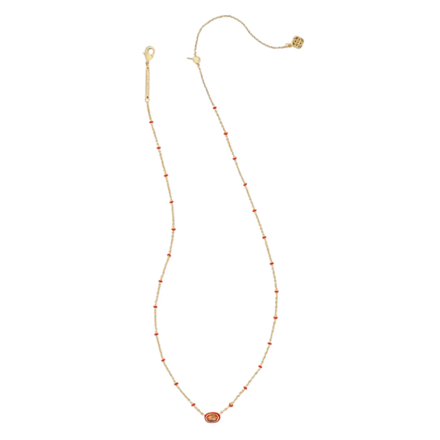 Kendra Scott Mini Elisa Gold Enamel Frame Pendant Necklace - Image 3