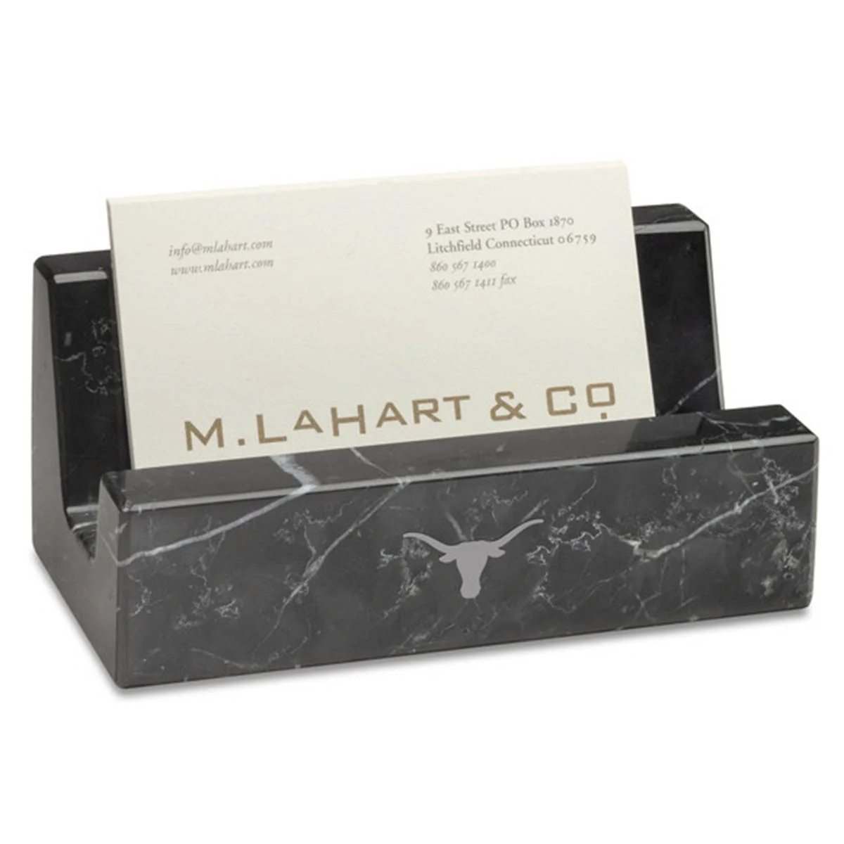 M.LaHart Texas Longhorns Marble Business Card Holder