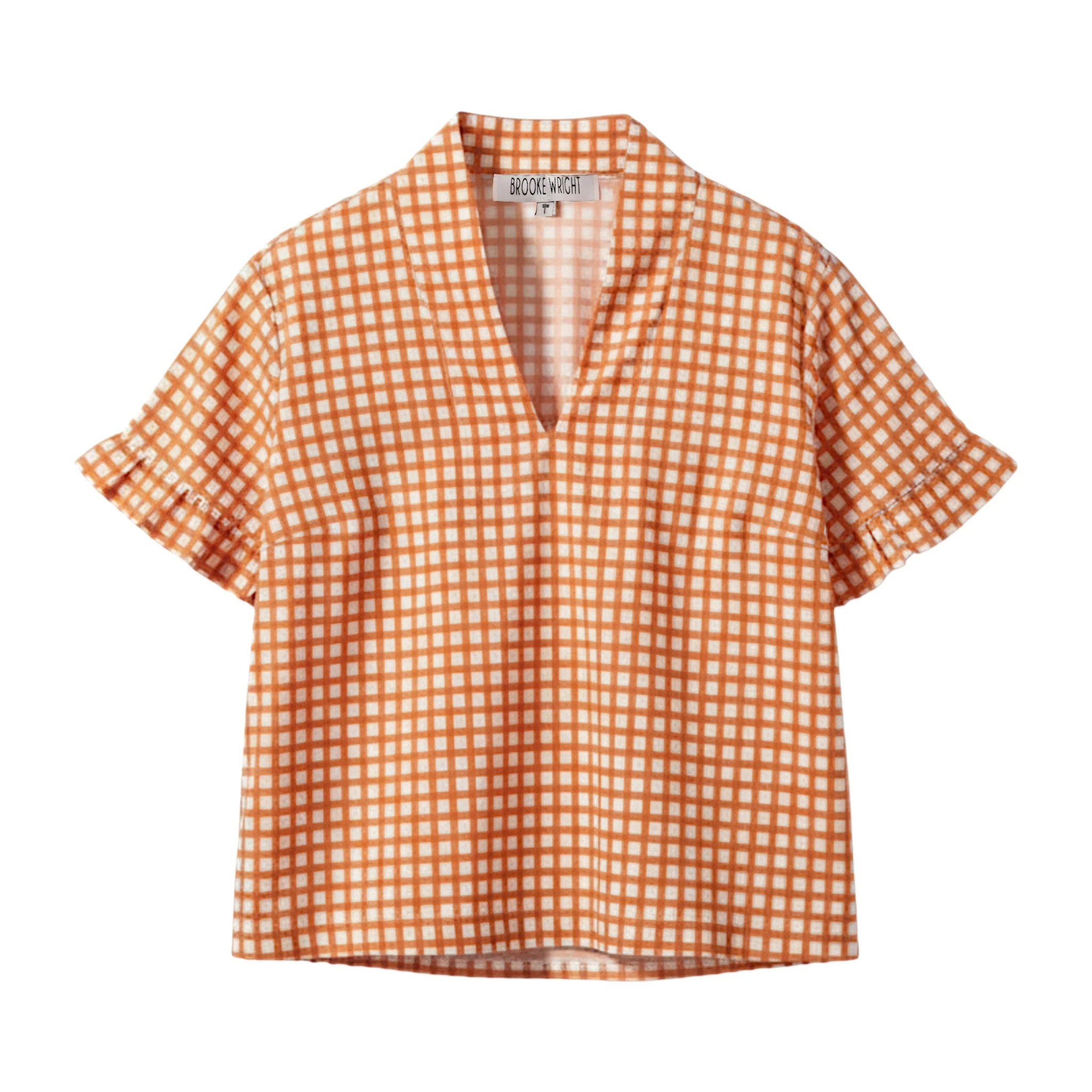 Pleated Kimono Saddle Grid Top