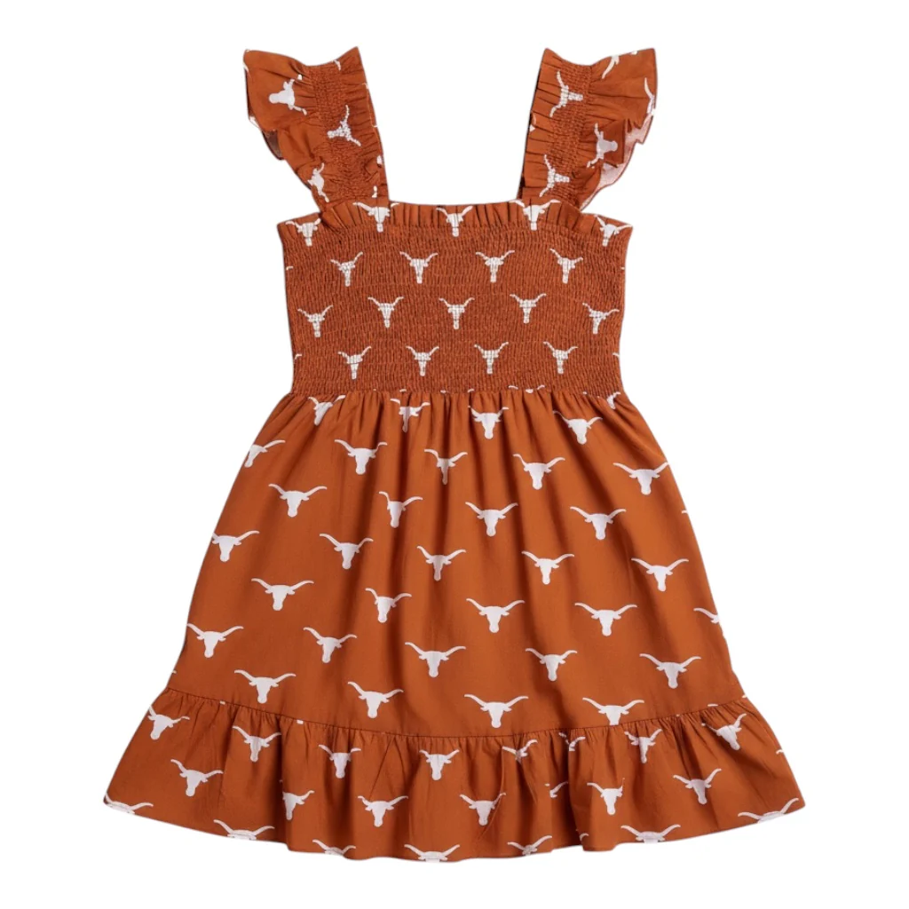 Stewart Simmons Poplin Allover Print Smocked Dress