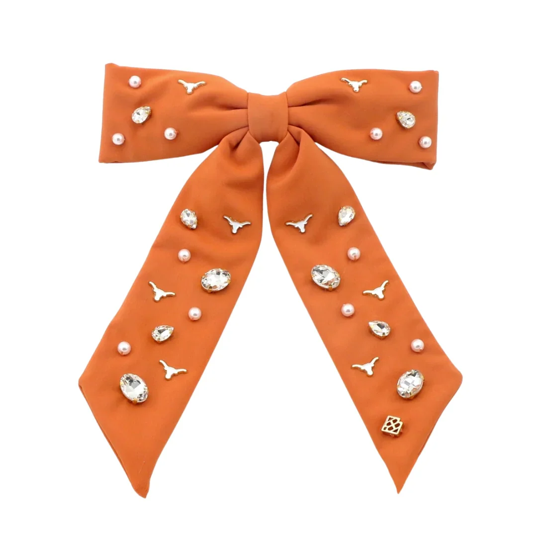 Texas Longhorns Burnt Orange Bow Barrette