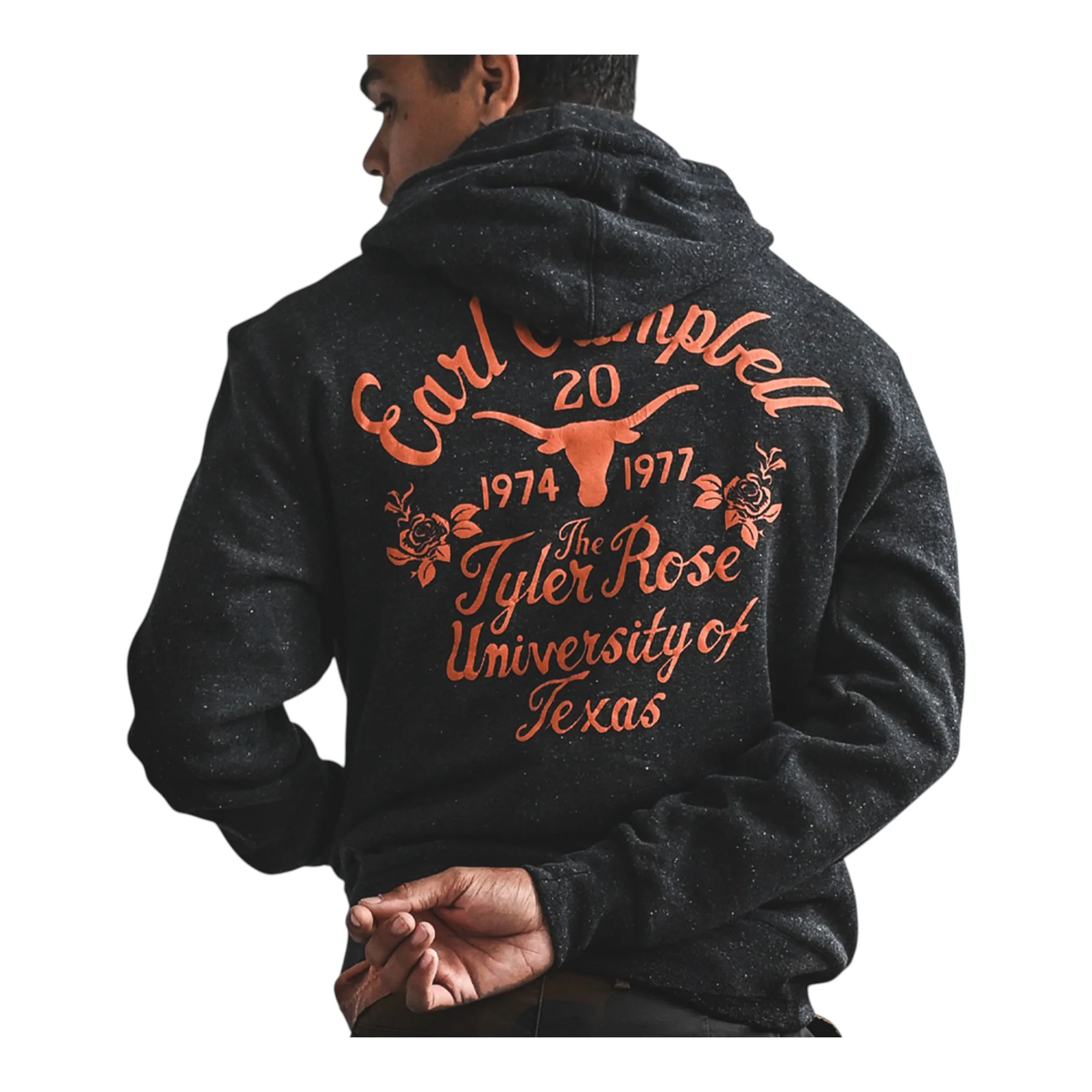 Texas Longhorns Earl Campbell Tyler Rose Fleece Hoodie - Image 2