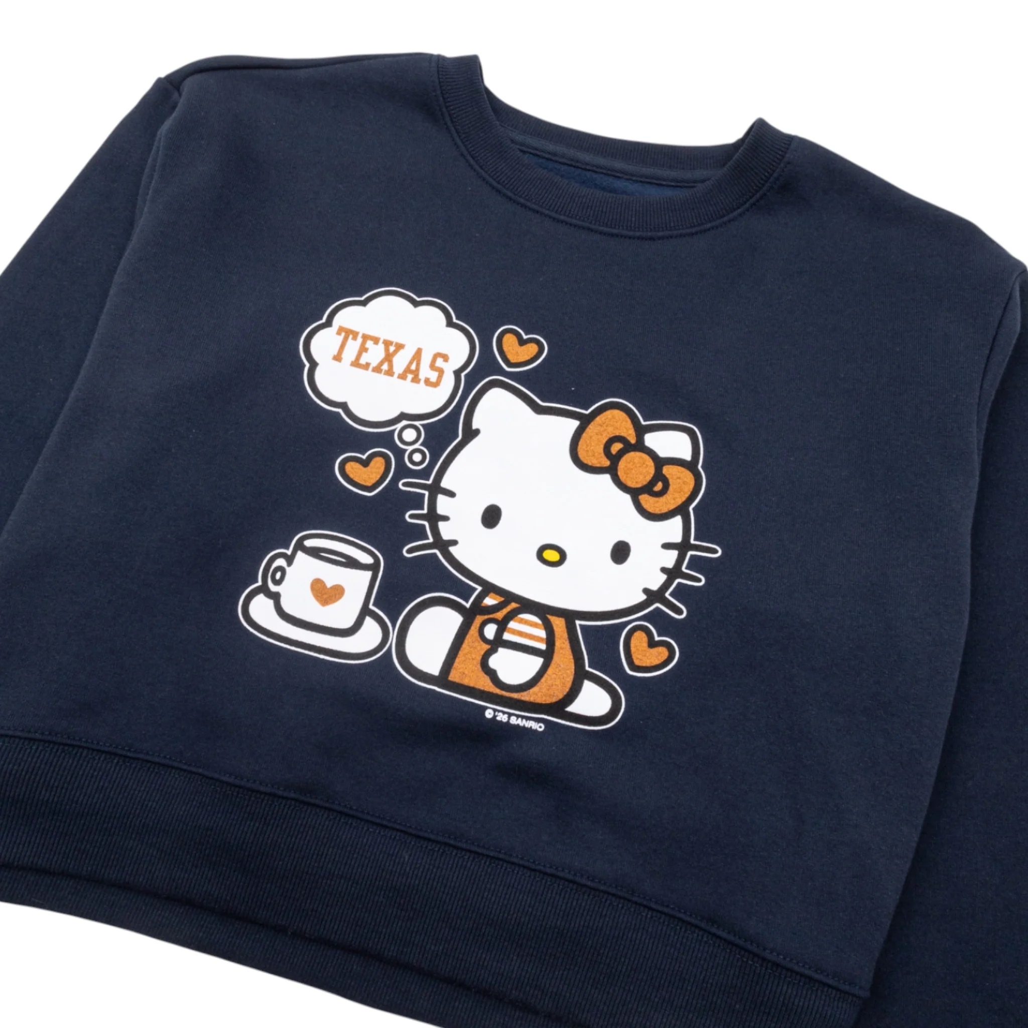 Texas Longhorns Free Refills Hello Kitty Crop Sweatshirt - Image 3