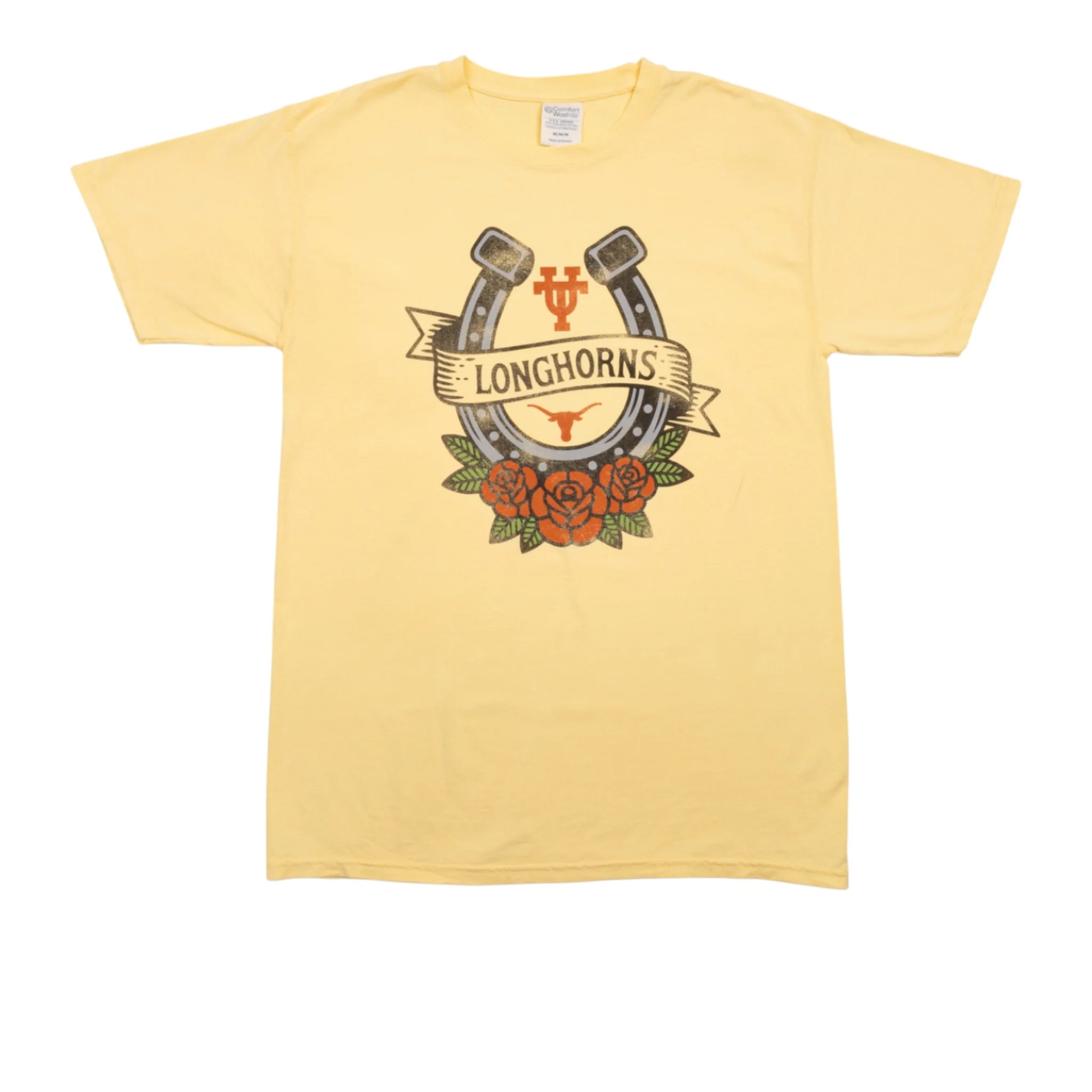 Texas Longhorns Horseshoe Roses ComfortWash Tee