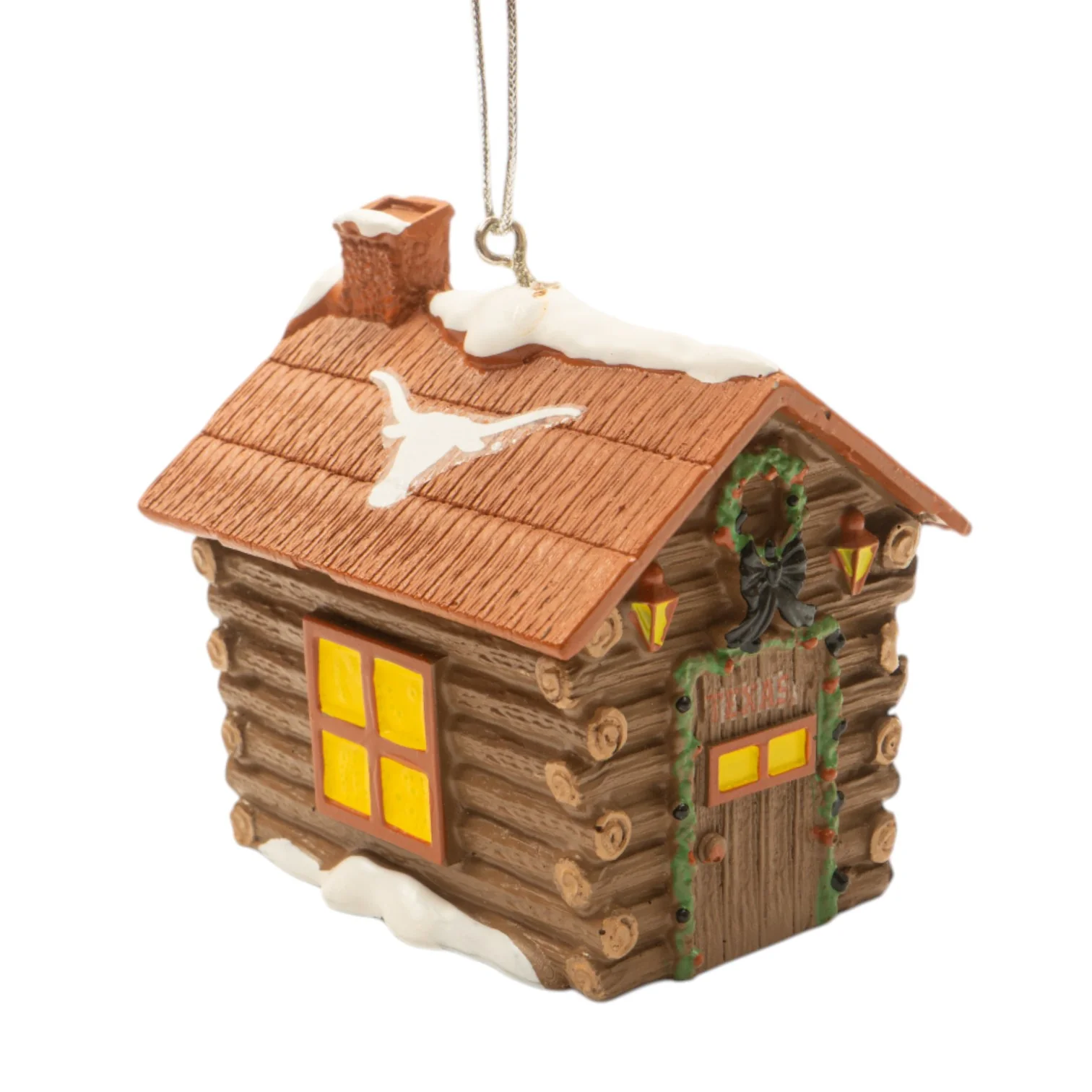 Texas Longhorns Log Cabin Ornament - Image 3