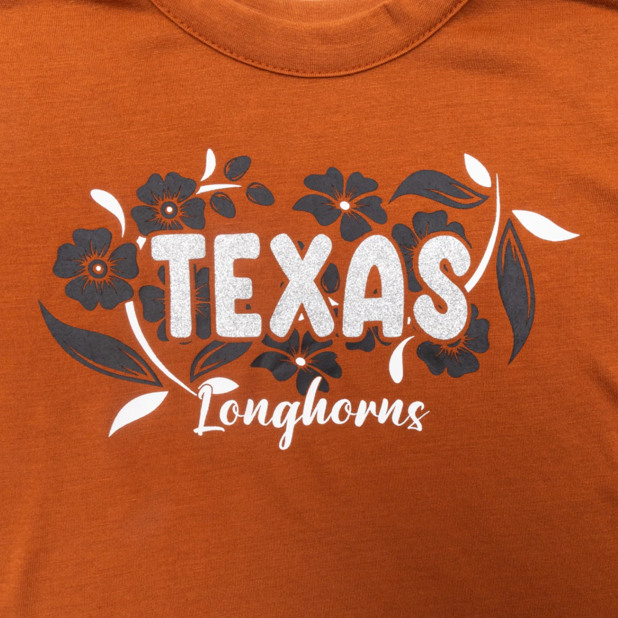 Toddler Texas Longhorns Grace Glitter Short Sleeve Tee - Image 2