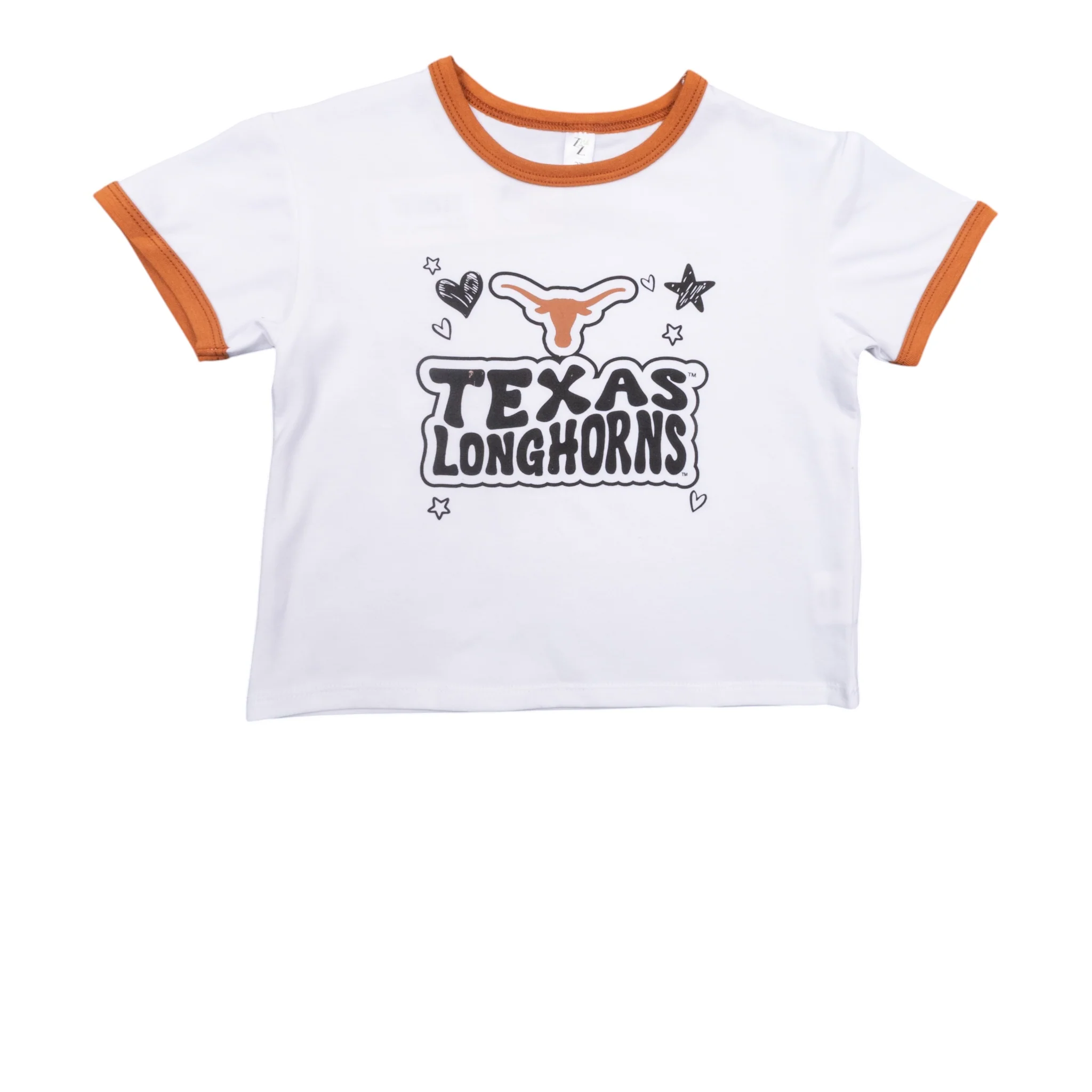 Toddler ZooZatZ Texas Longhorns Heart Camper Tee