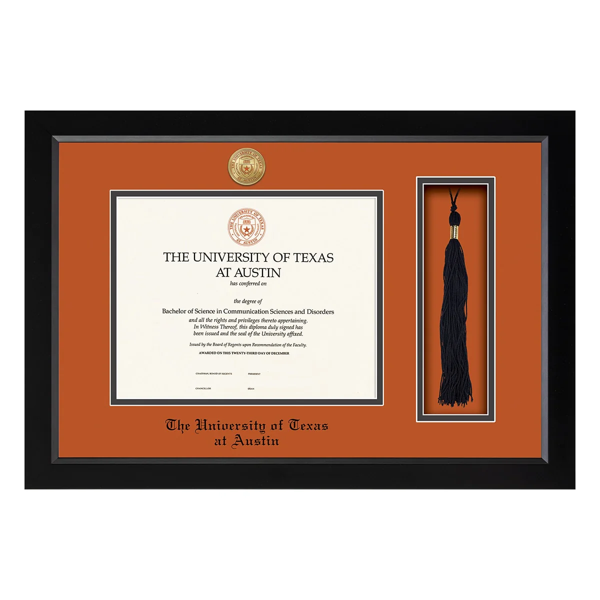 University of Texas Spirit Tassel Diploma Frame