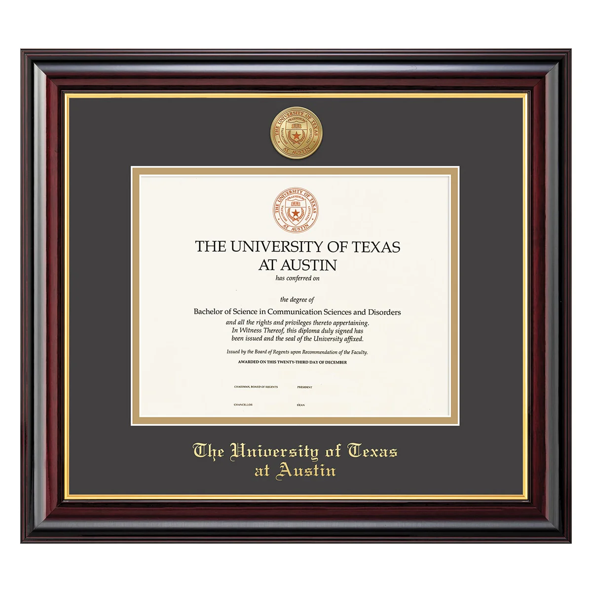 University of Texas Windsor Medallion Diploma Frame