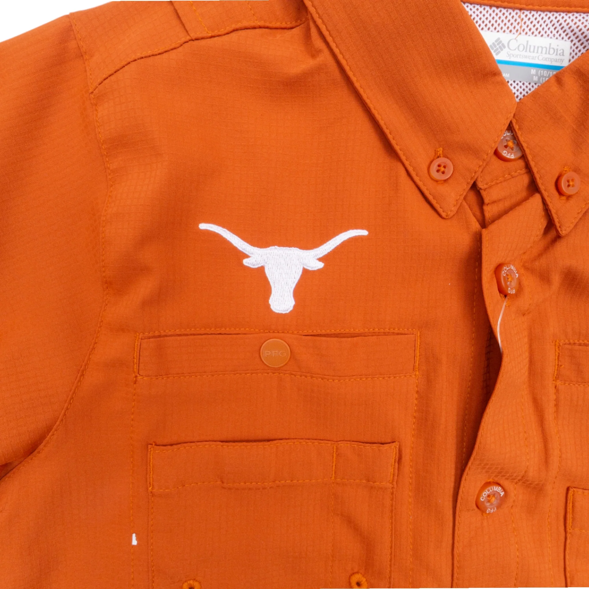 Youth Columbia Texas Longhorns Tamiami Short Sleeve Shirt - Image 2