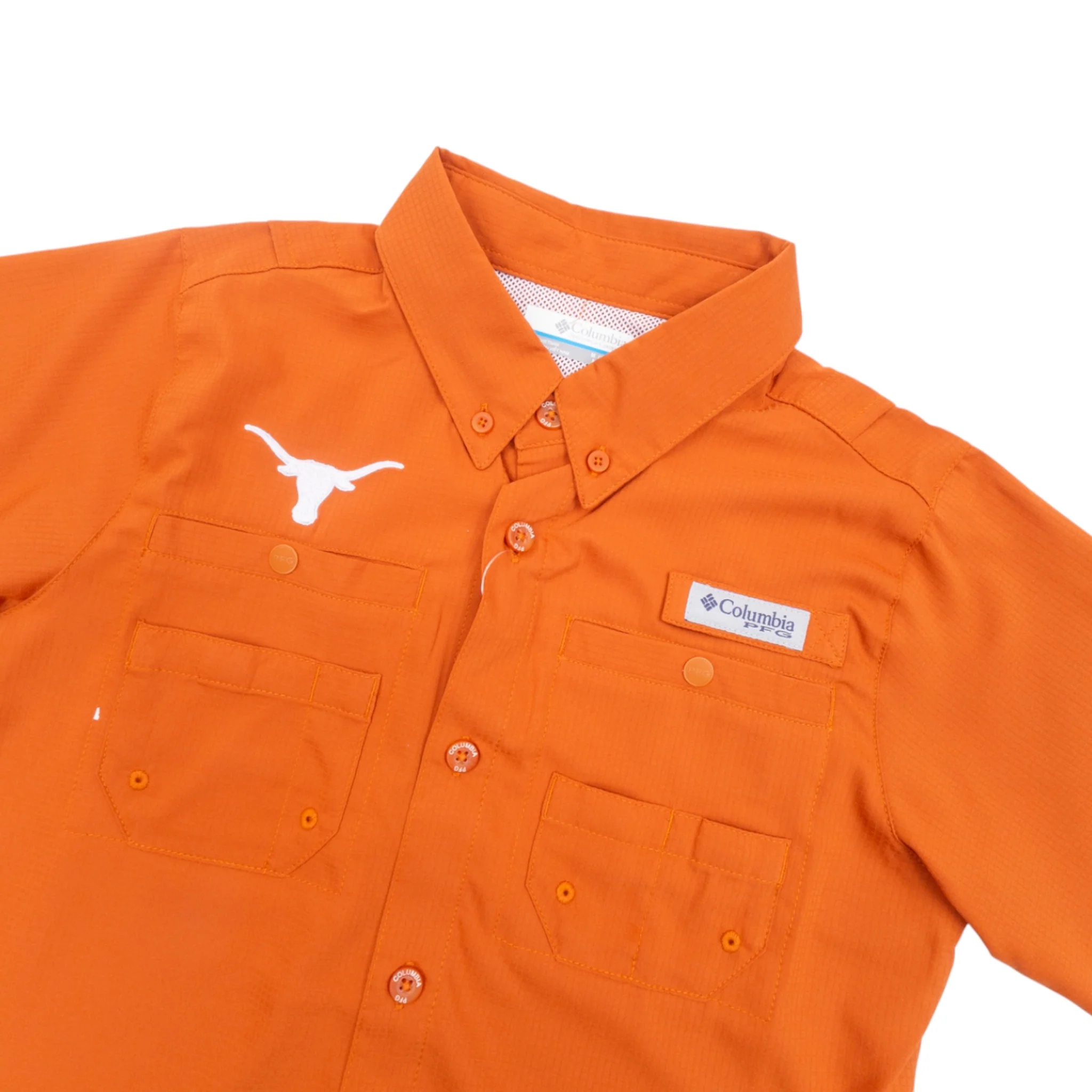 Youth Columbia Texas Longhorns Tamiami Short Sleeve Shirt - Image 3