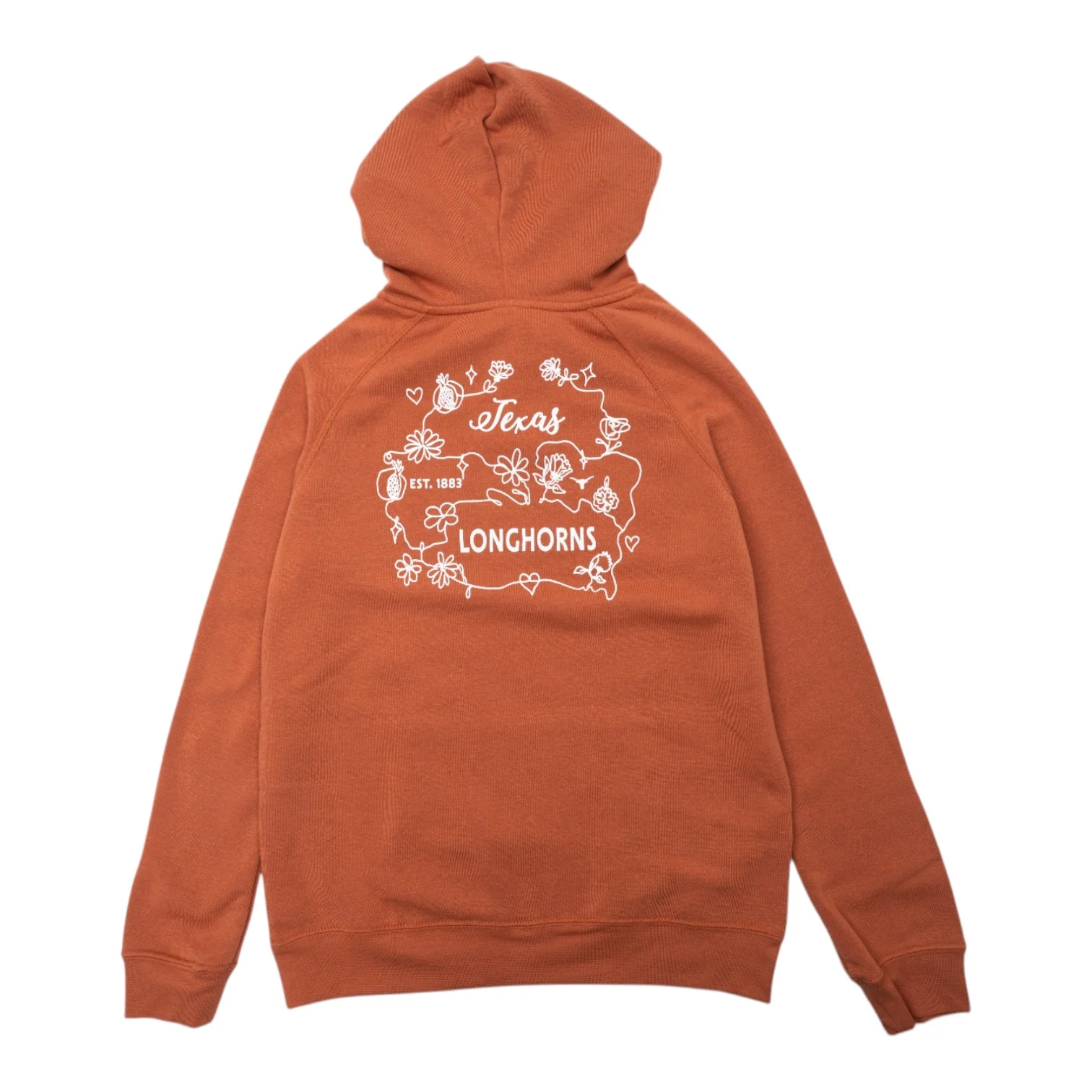 Youth Texas Longhorns Fleece Heart Print Hoodie - Image 4
