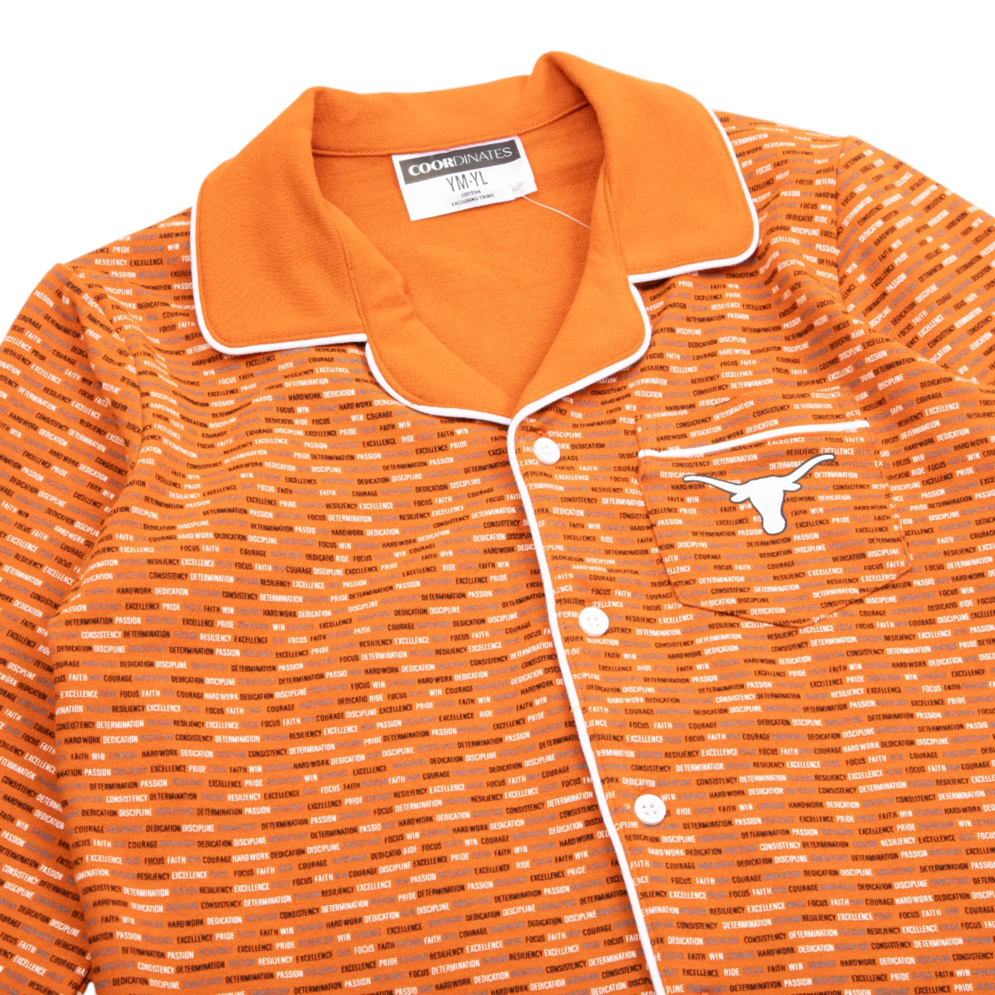 Youth Texas Longhorns Long Sleeve Button Down Pajama Set - Image 2
